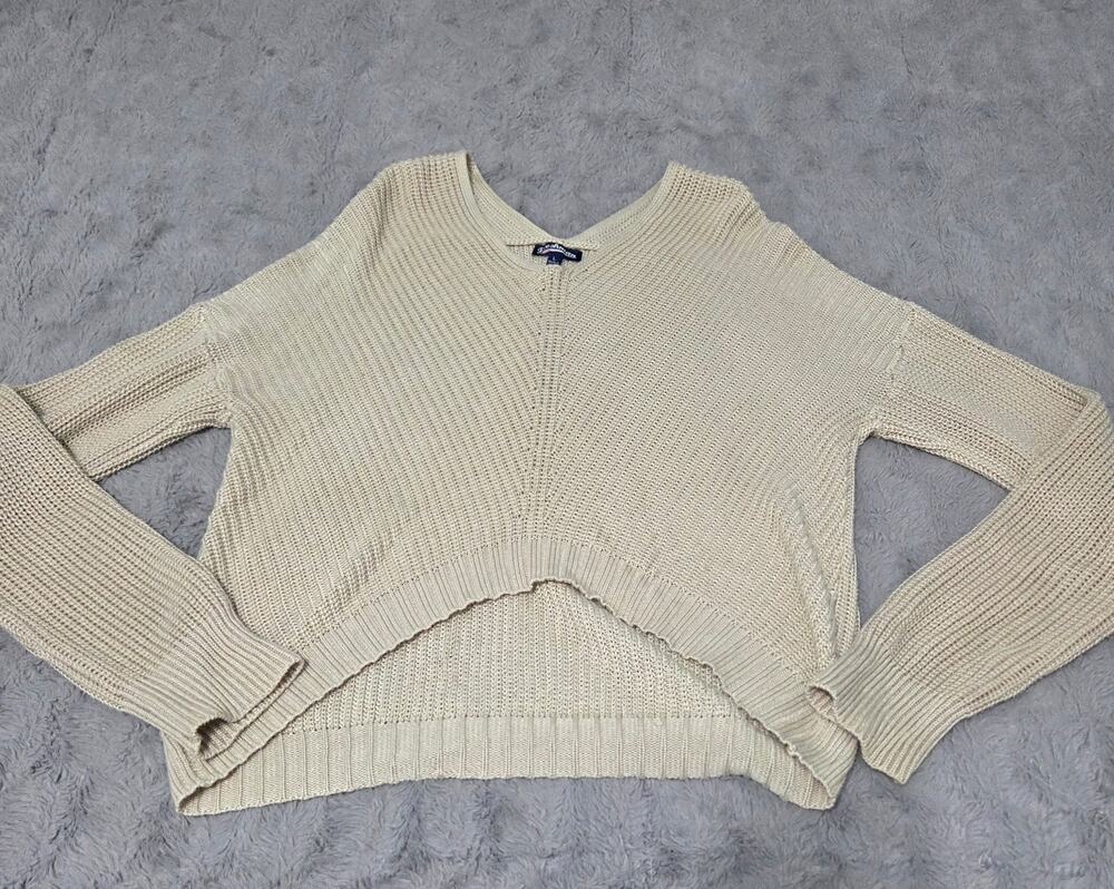 FRESHMAN Tan V-neck Sweater Womens Size Large